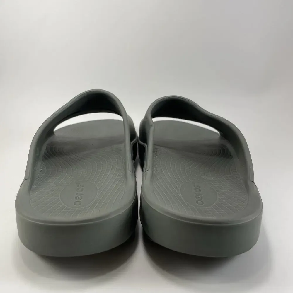 Oofos Ooahh Slide Sandals Mens Size 13 Green Comfort Recovery Relax Shoes